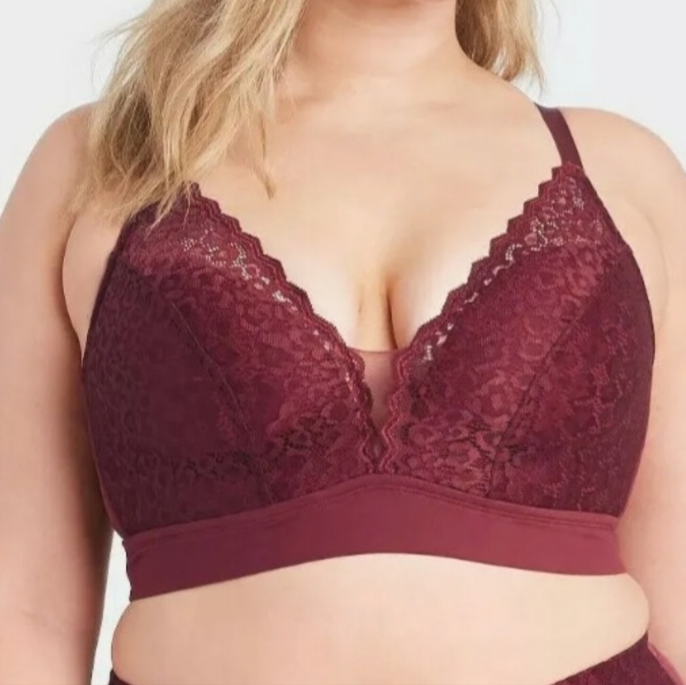 Auden Plus Size Berry Blush Lace Bralette | Sizes Varies | NWT